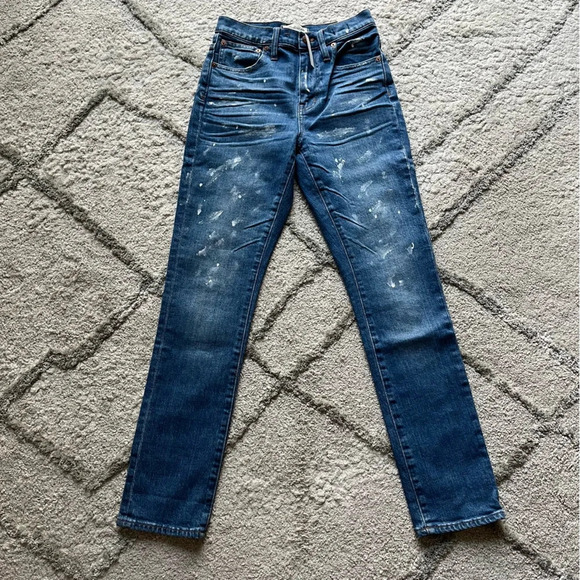Madewell jeans Slim boyfriend high rise Paint Splatter K7544 23 new - Picture 2 of 14